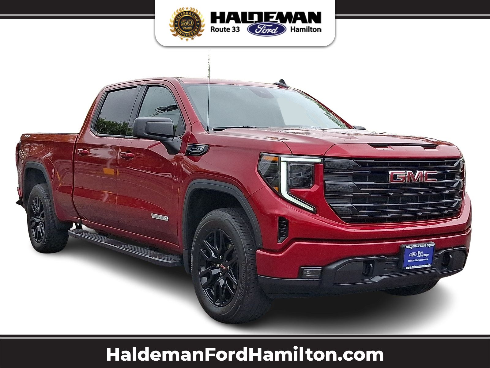 Volcanic Red Tintcoat 2024 GMC Sierra 1500 Elevation Crew Cab 4WD Pickup Truck Four-Wheel Drive Automatic