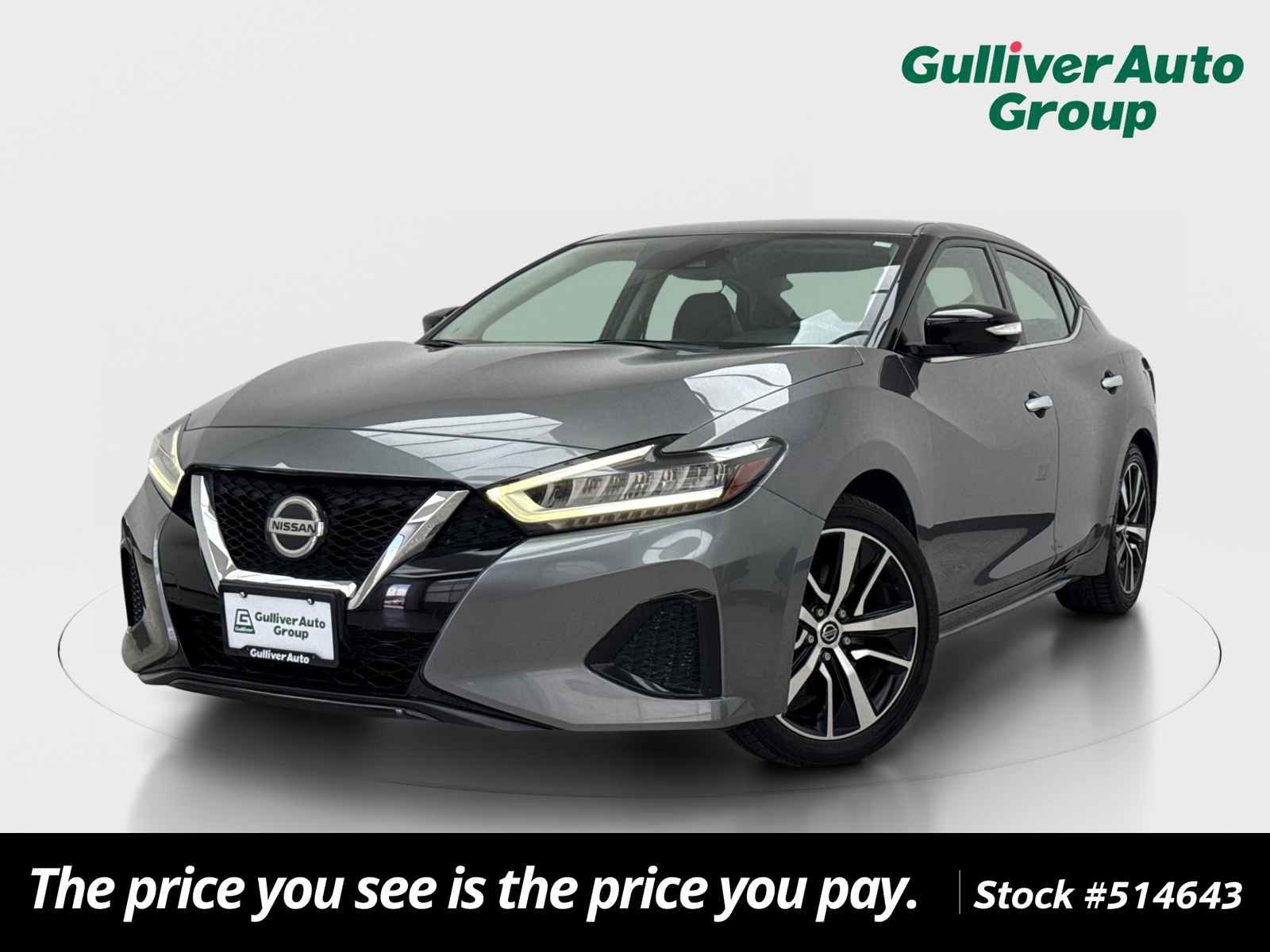 Gray (Gun Metallic) 2021 Nissan Maxima SV FWD Sedan Front-Wheel Drive Continuously Variable Transmission