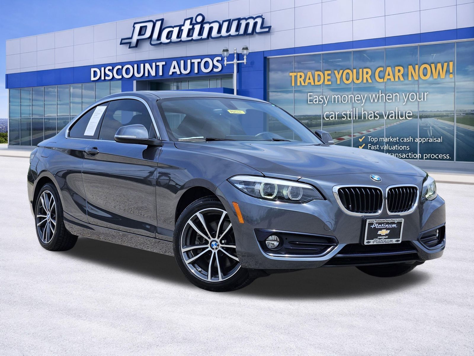 Gray (Mineral Grey Metallic) 2018 BMW 2 Series 230i Coupe RWD Coupe Rear-Wheel Drive 8-Speed Automatic