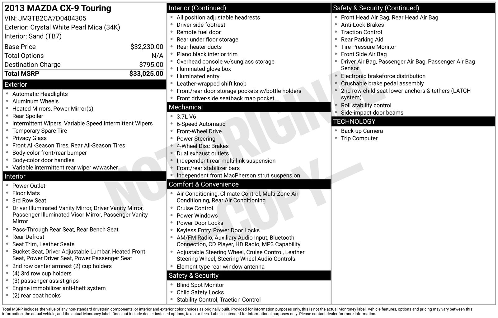 Used Car 2013 Mazda Cx-9  Touring For Sale Under $10,000 In Austin, Texas