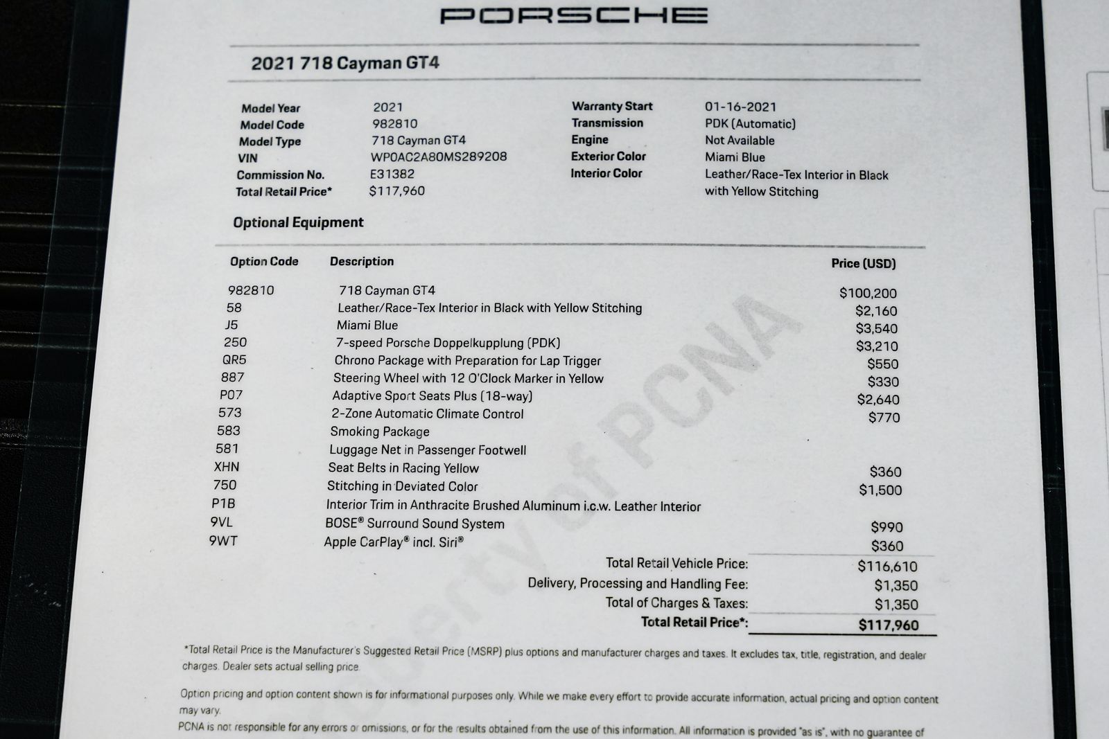 2021 Porsche 718 Cayman GT4 — photo 1