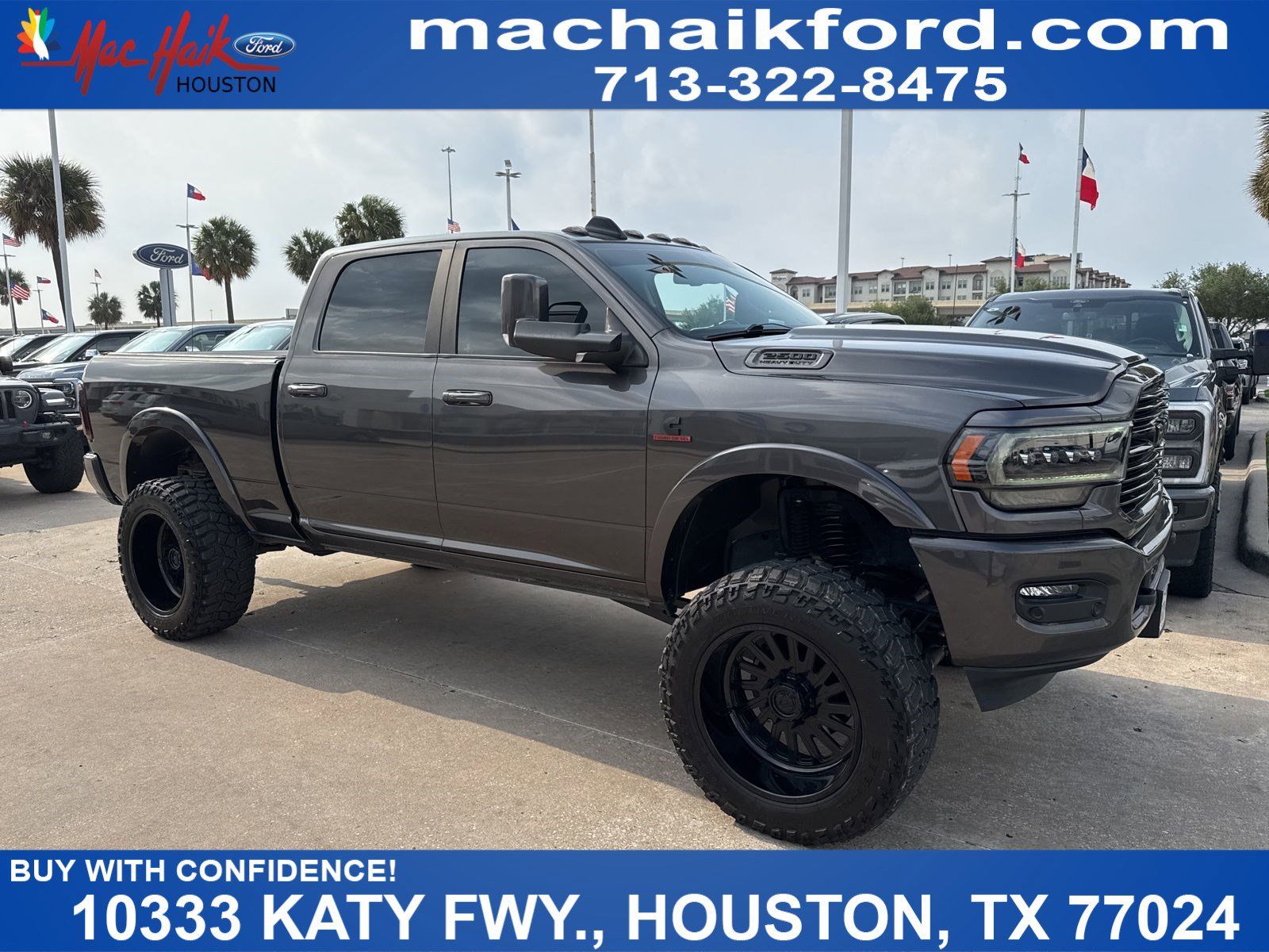 Gray (Granite Crystal Metallic Clearcoat) 2022 RAM 2500 Laramie Crew Cab 4WD Pickup Truck Four-Wheel Drive 6-Speed Automatic
