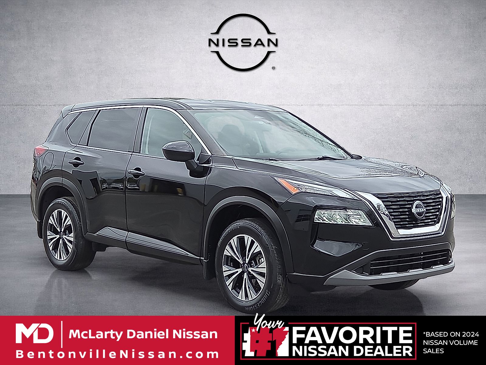 Super Black 2023 Nissan Rogue SV AWD SUV / Crossover All-Wheel Drive Continuously Variable Transmission