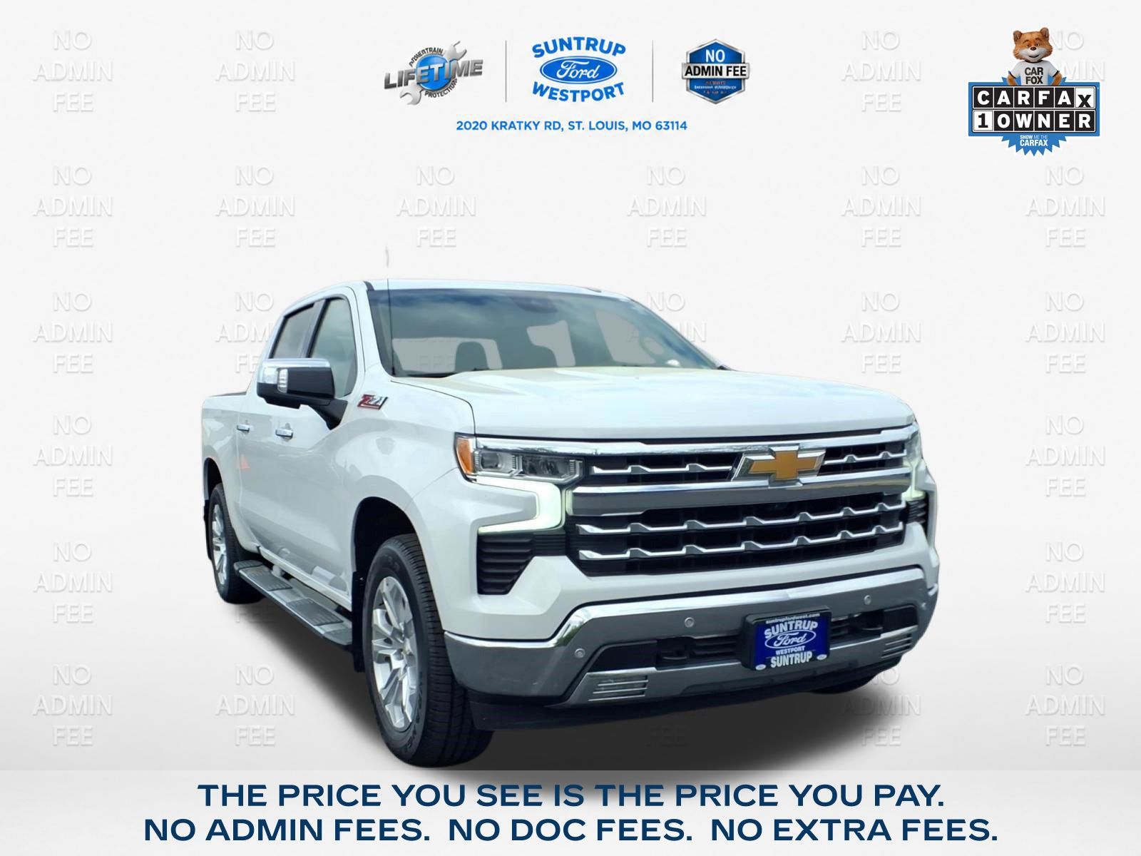 Summit White 2024 Chevrolet Silverado 1500 Pickup Truck Four-Wheel Drive Automatic
