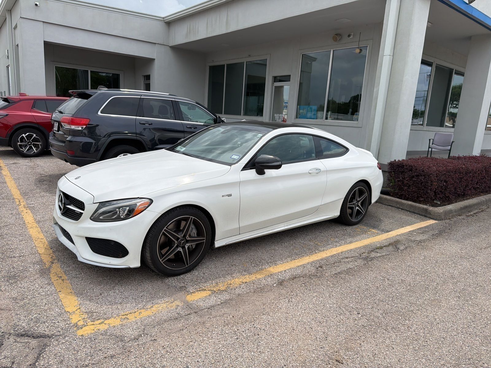 Polar White 2018 Mercedes-Benz C-Class AMG C 43 Coupe 4MATIC Coupe All-Wheel Drive 9-Speed Automatic