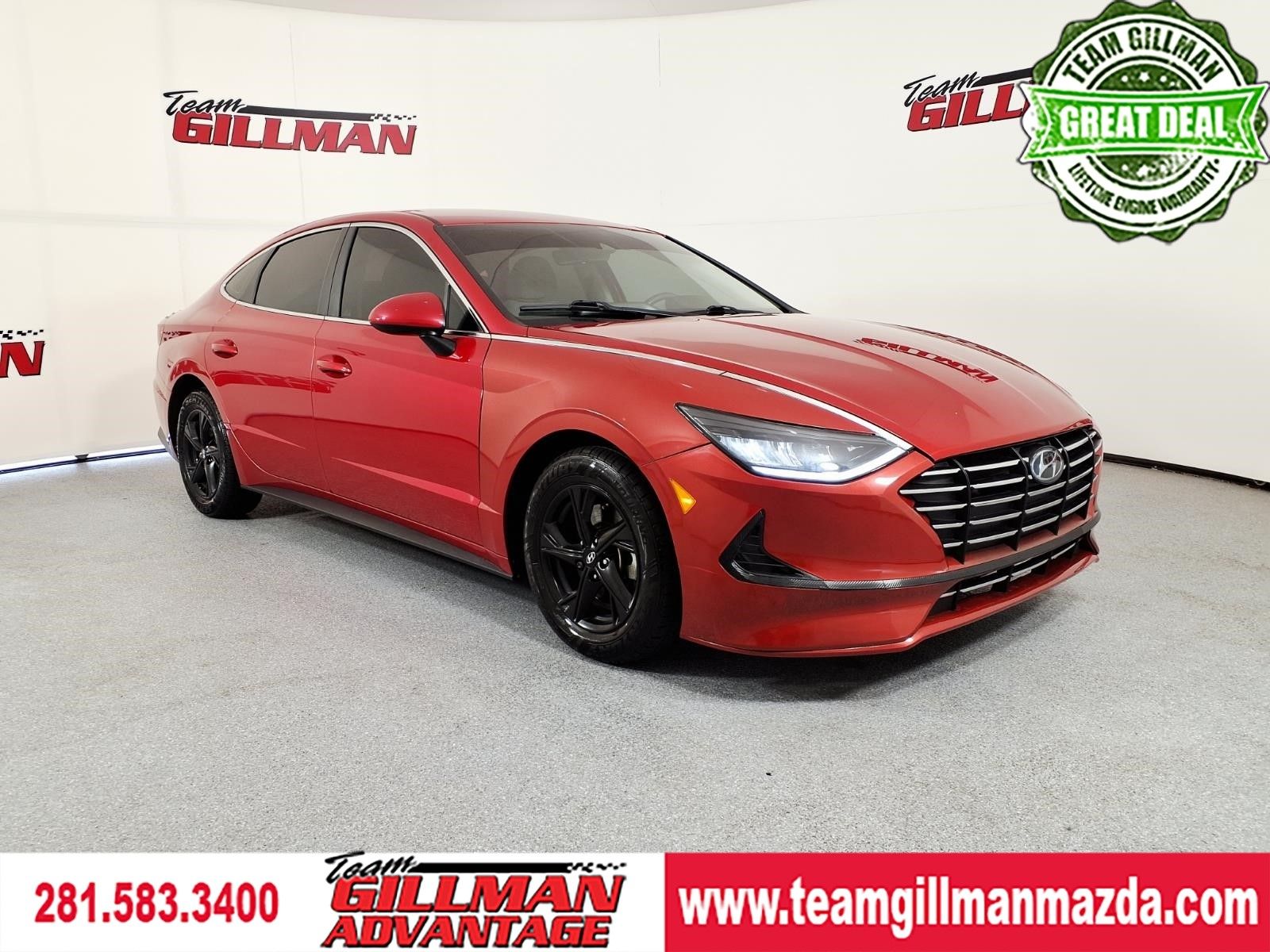 Calypso Red 2022 Hyundai Sonata Sedan Front-Wheel Drive 8-Speed Automatic