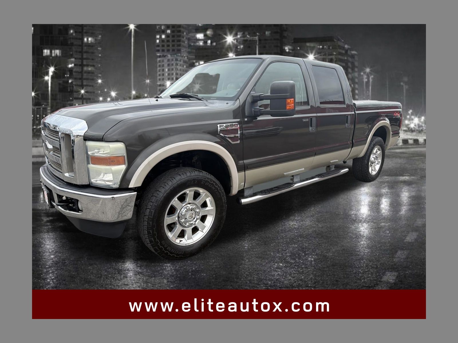 Brown 2008 Ford F-250 Super Duty Lariat Crew Cab 4WD Pickup Truck Four-Wheel Drive 5-Speed Automatic Overdrive