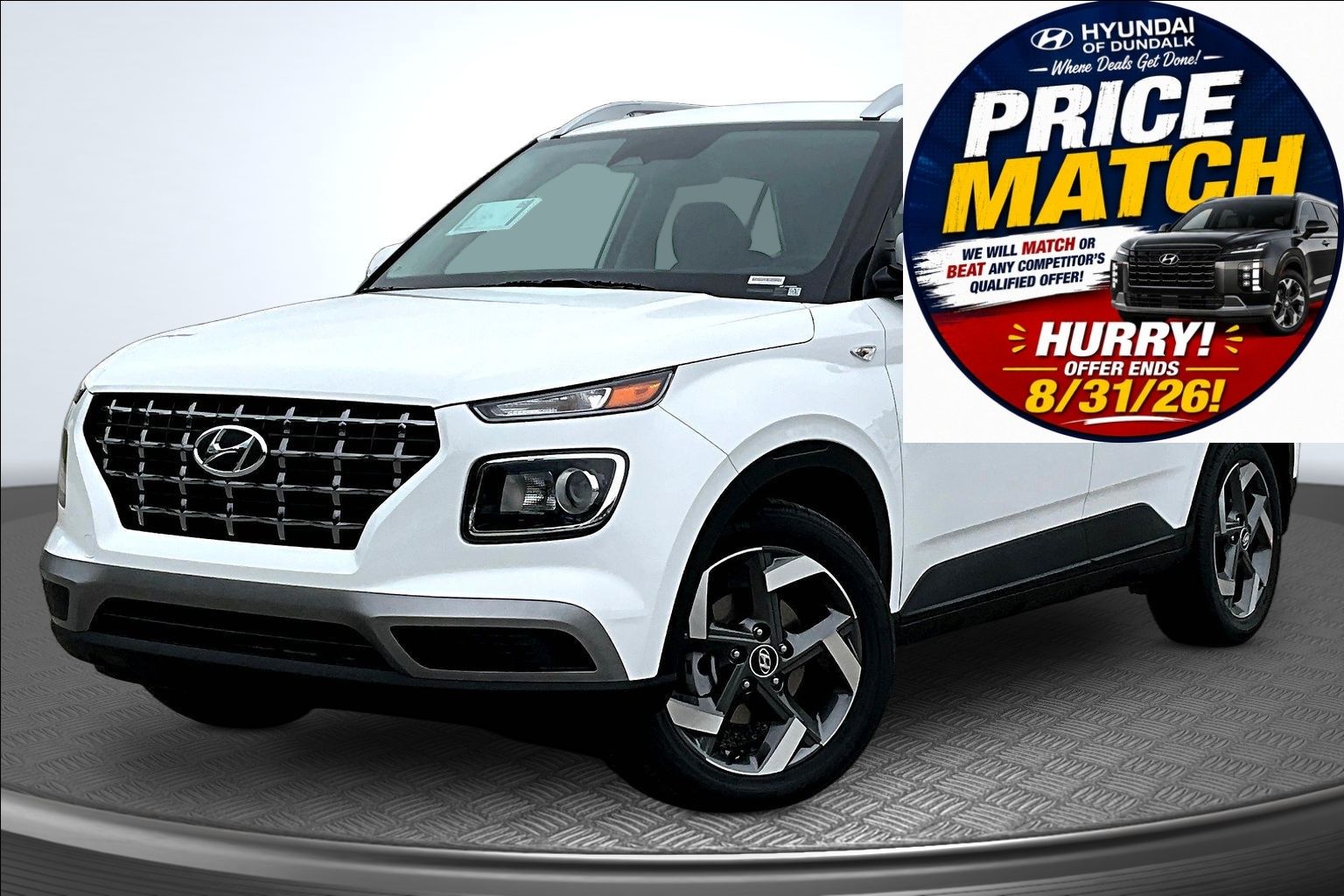 Lunar White 2026 Hyundai Venue SUV / Crossover Front-Wheel Drive Continuously Variable Transmission