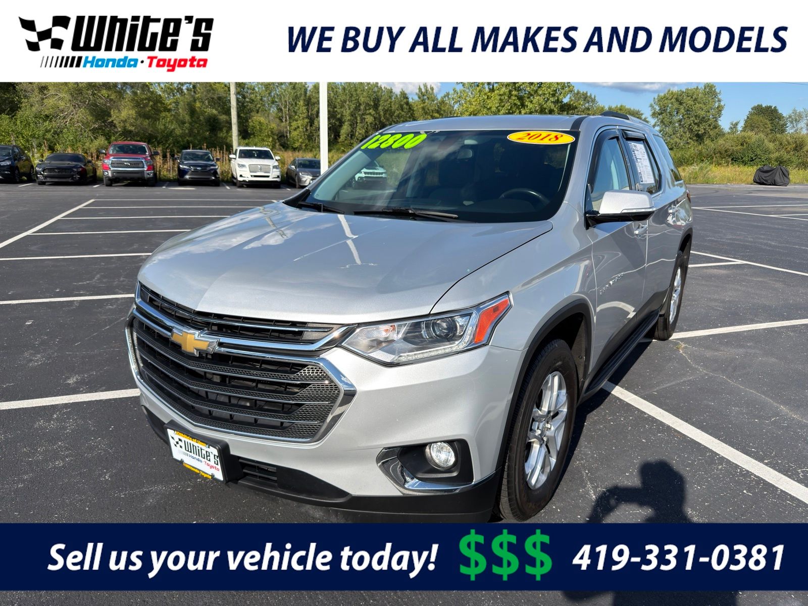 Silver Ice Metallic 2018 Chevrolet Traverse SUV / Crossover Front-Wheel Drive 9-Speed Automatic