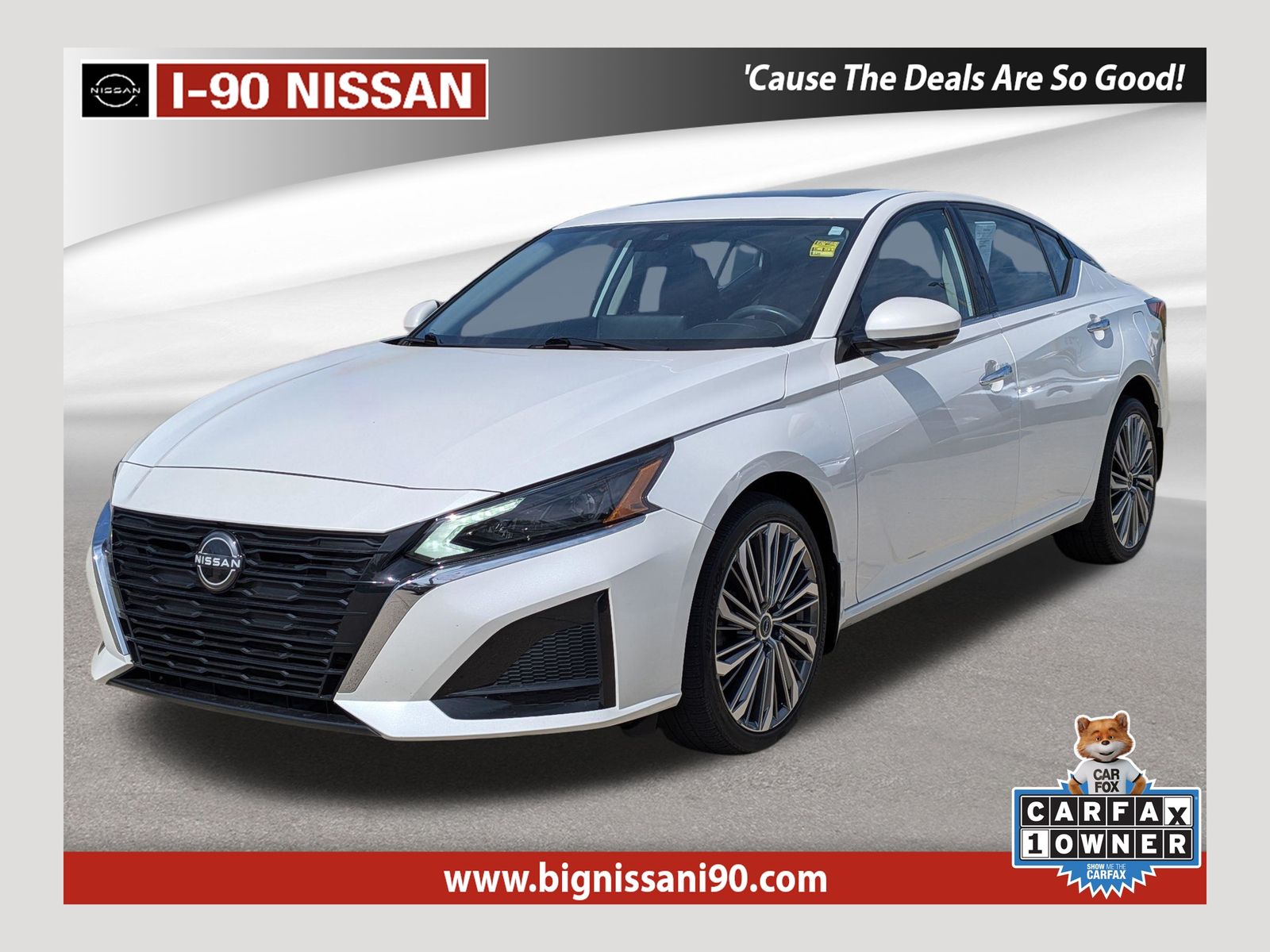 Pearl White 2023 Nissan Altima 2.5 SL AWD Sedan All-Wheel Drive Continuously Variable Transmission