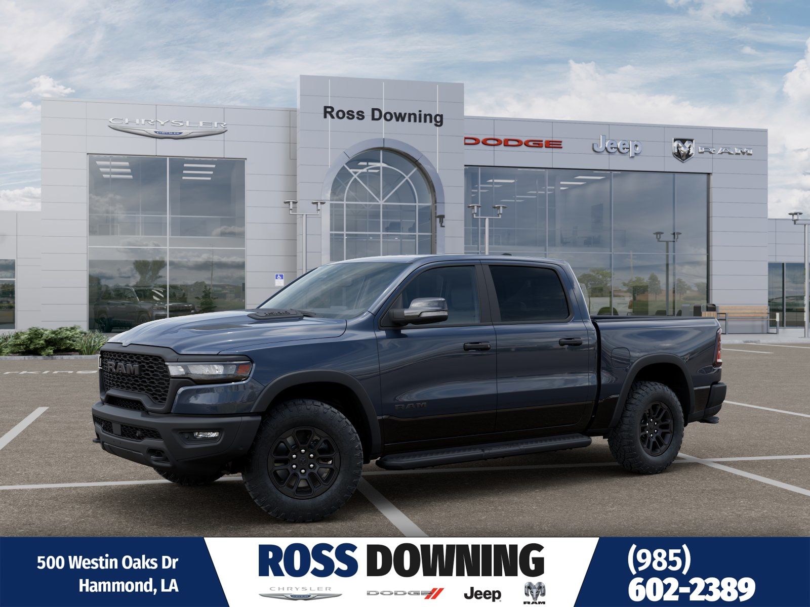 Forged Blue Metallic 2026 RAM 1500 Rebel Crew Cab 4WD Pickup Truck Four-Wheel Drive 8-Speed Automatic