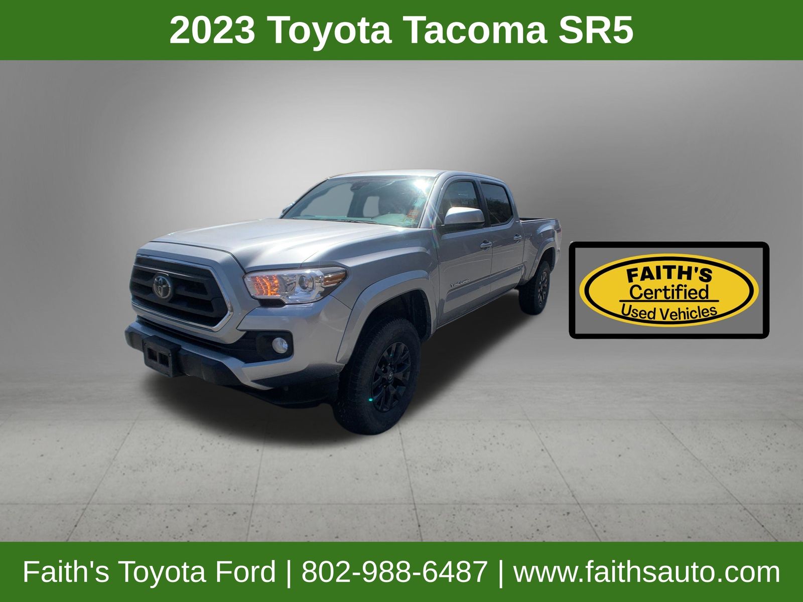 Celestial Silver Metallic 2023 Toyota Tacoma Pickup Truck Four-Wheel Drive 6-Speed Automatic