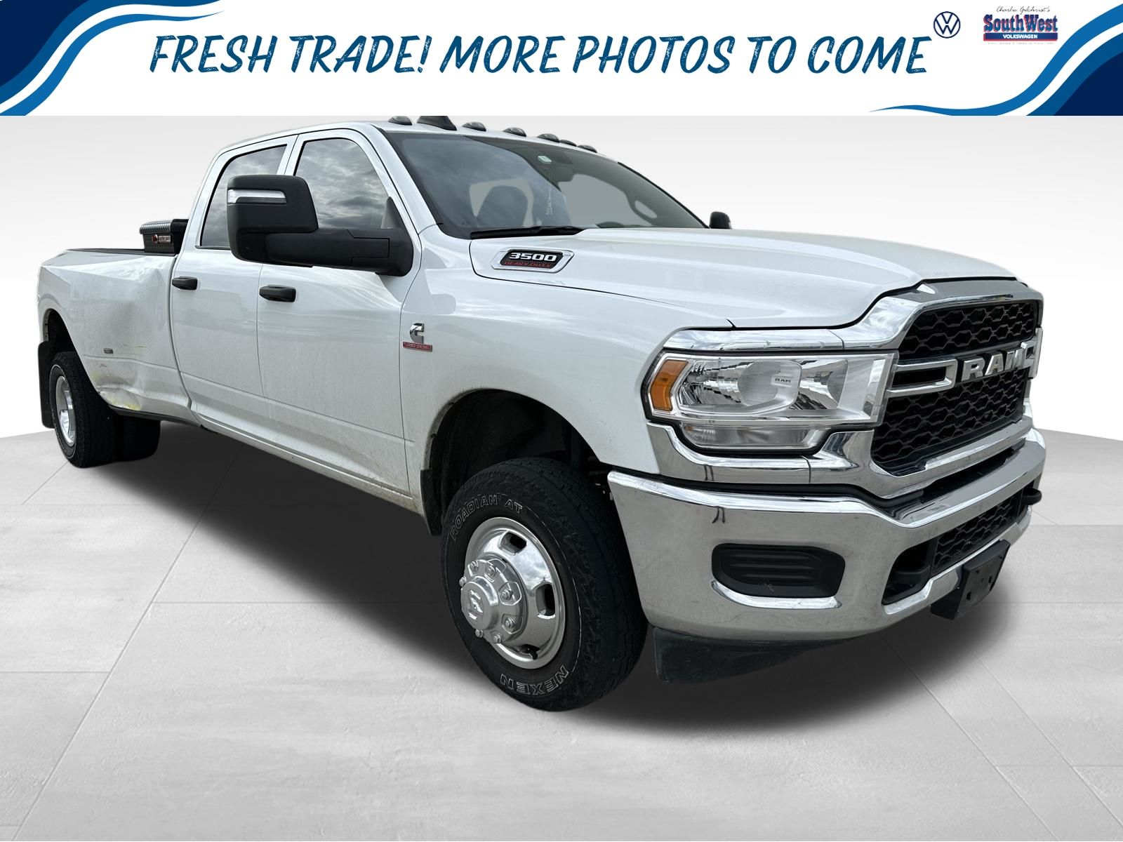 Bright White Clearcoat 2024 RAM 3500 Tradesman Crew Cab LB DRW 4WD Pickup Truck Four-Wheel Drive 6-Speed Automatic