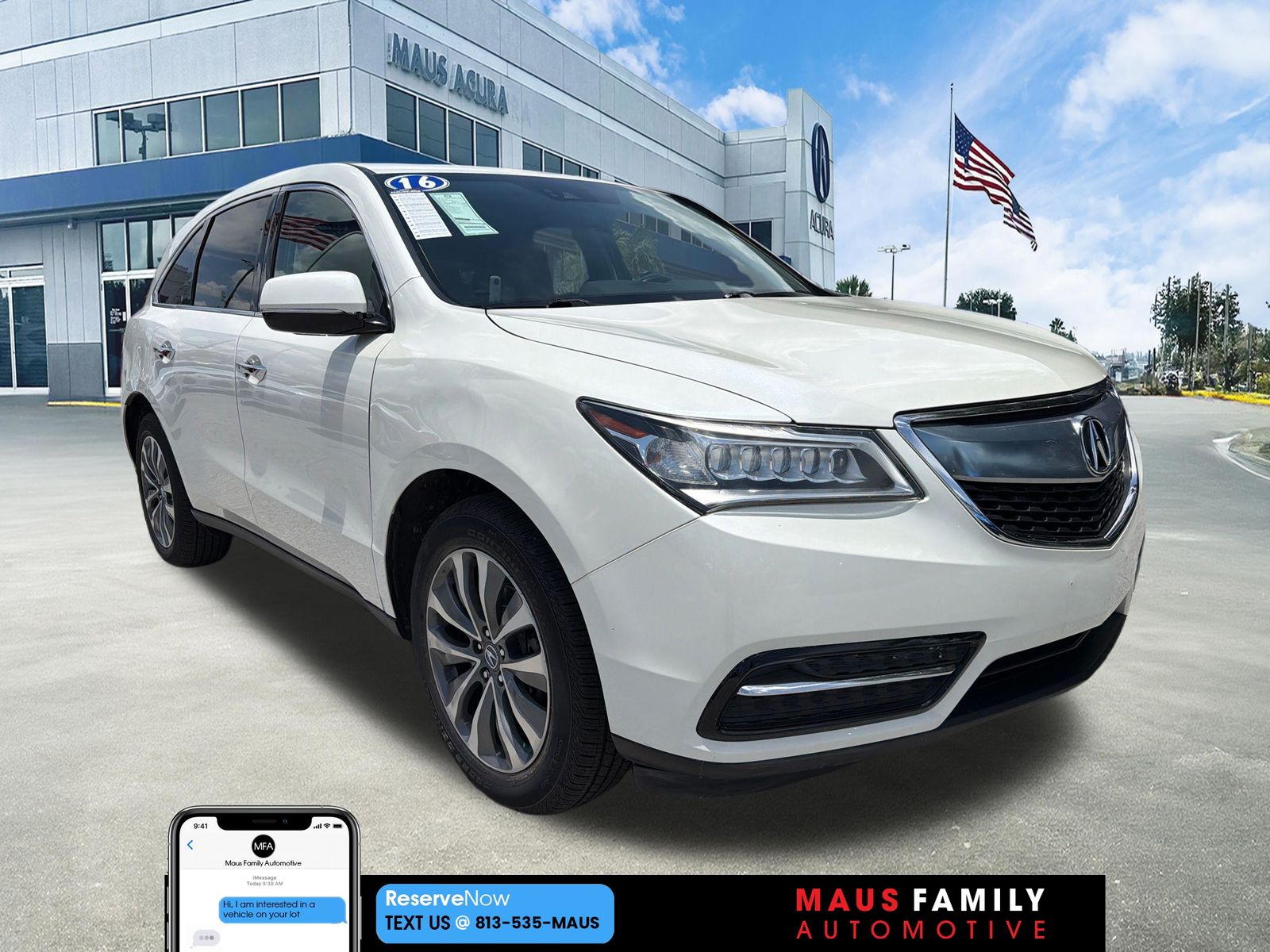 White Diamond Pearl 2016 Acura MDX SUV / Crossover All-Wheel Drive 9-Speed Automatic