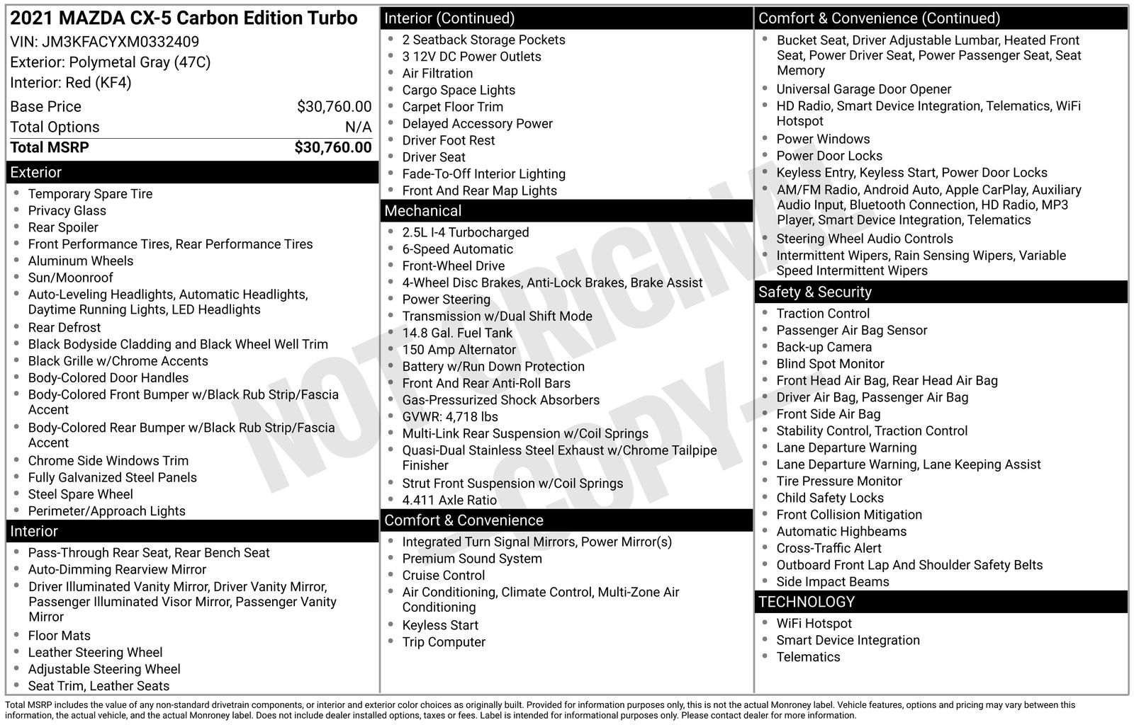 Used Car 2021 Mazda Cx-5  Carbon Edition Turbo For Sale Under $25,000 In Austin, Texas