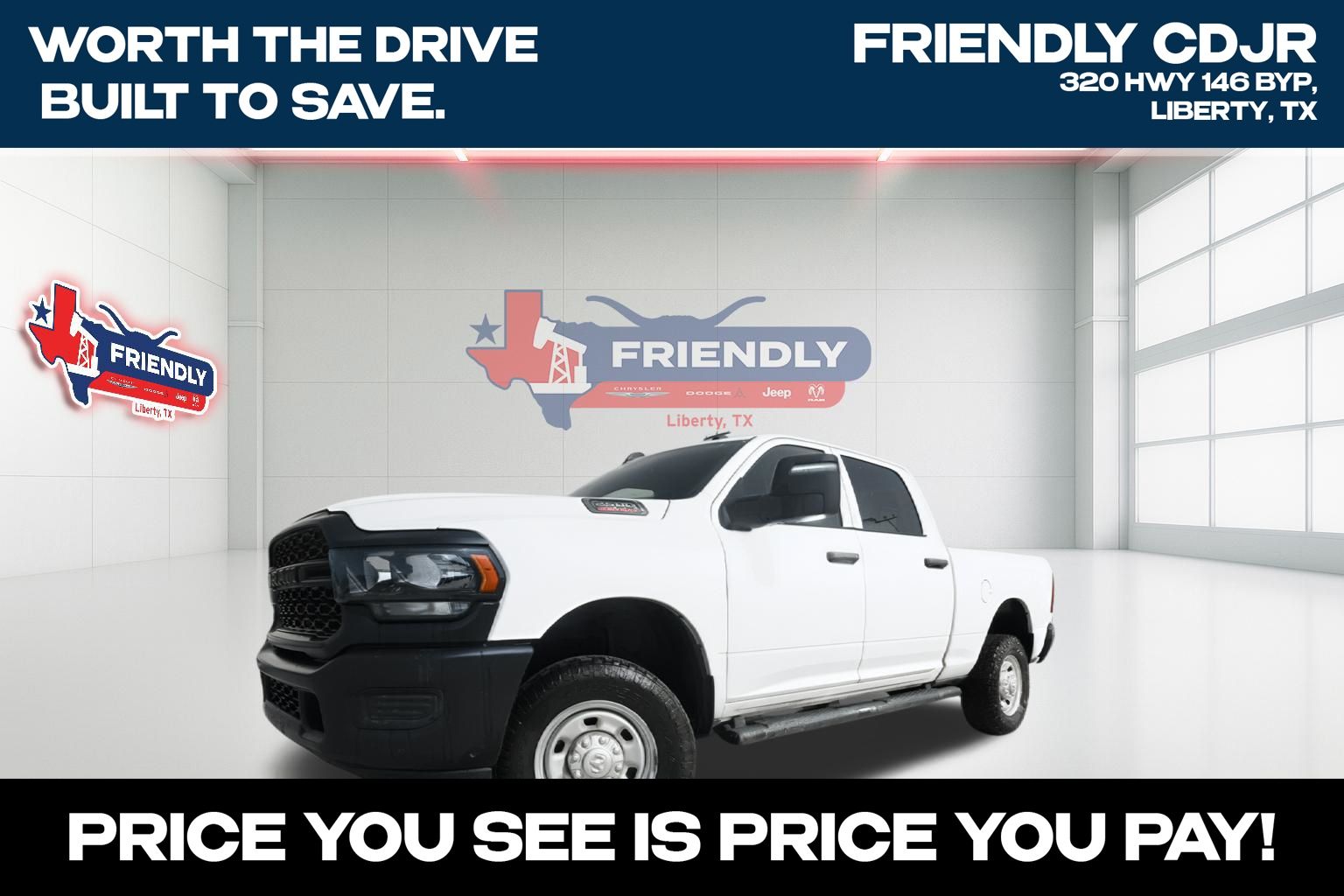 Bright White Clearcoat 2024 RAM 2500 Pickup Truck Four-Wheel Drive 8-Speed Automatic