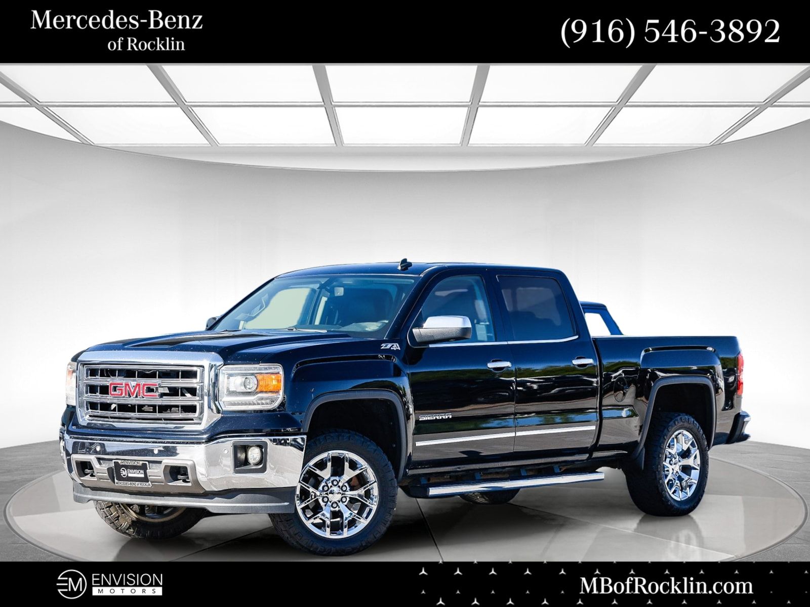 Onyx Black 2014 GMC Sierra 1500 SLT Crew Cab 4WD Pickup Truck Four-Wheel Drive 6-Speed Automatic Overdrive