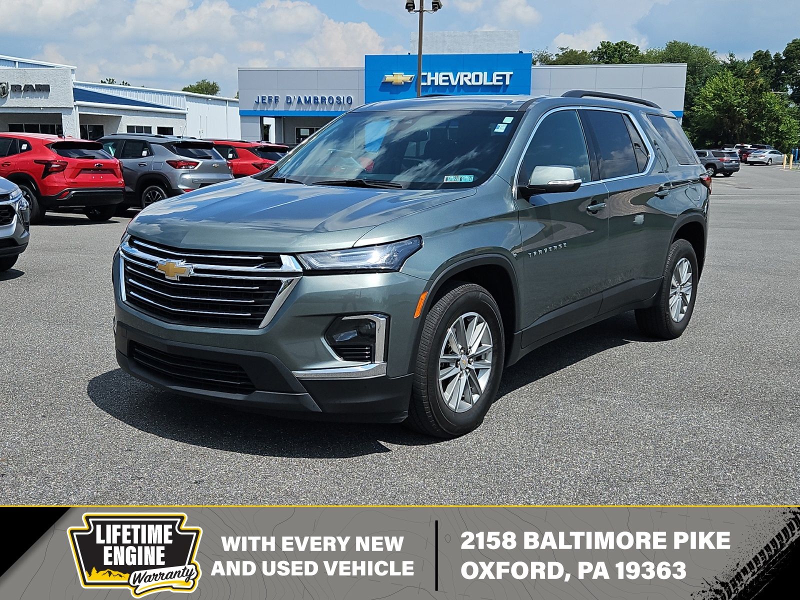 Silver Sage Metallic 2023 Chevrolet Traverse SUV / Crossover Four-Wheel Drive 9-Speed Automatic