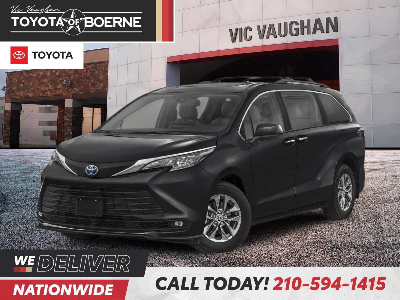 Black Metallic 2025 Toyota Sienna Minivan Front-Wheel Drive Continuously Variable Transmission