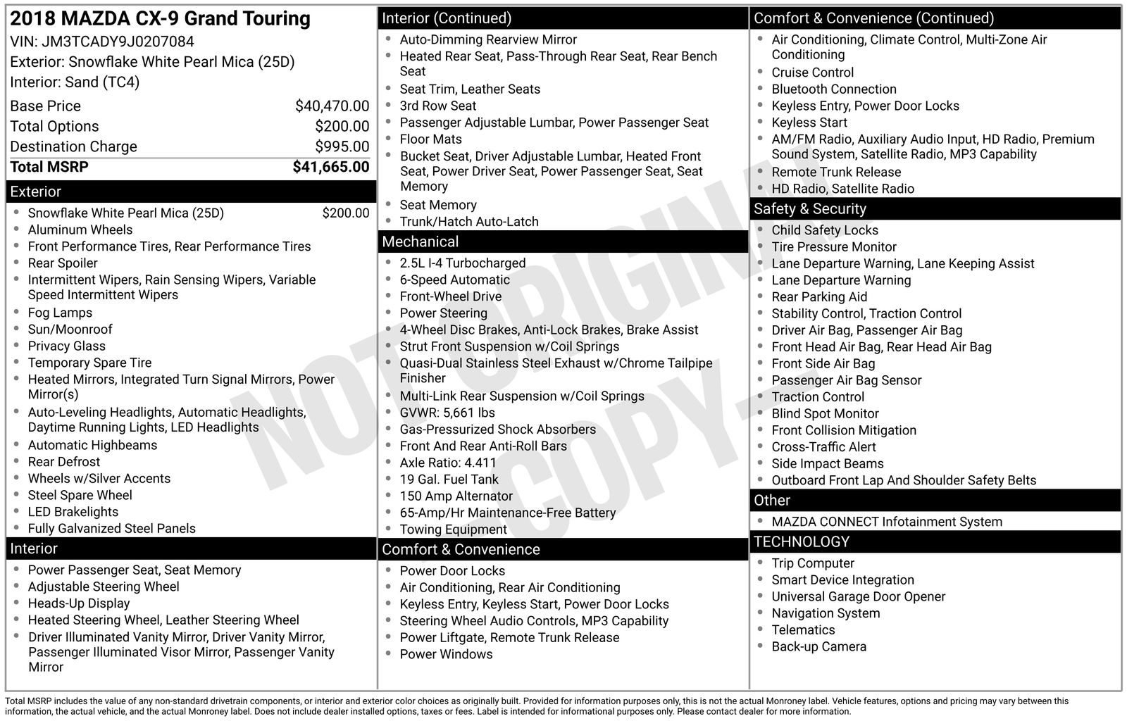 Used Car 2018 Mazda Cx-9  Grand Touring For Sale Under $20,000 In Austin, Texas