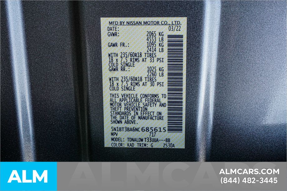 Used 2022 Gray Nissan SV image 55