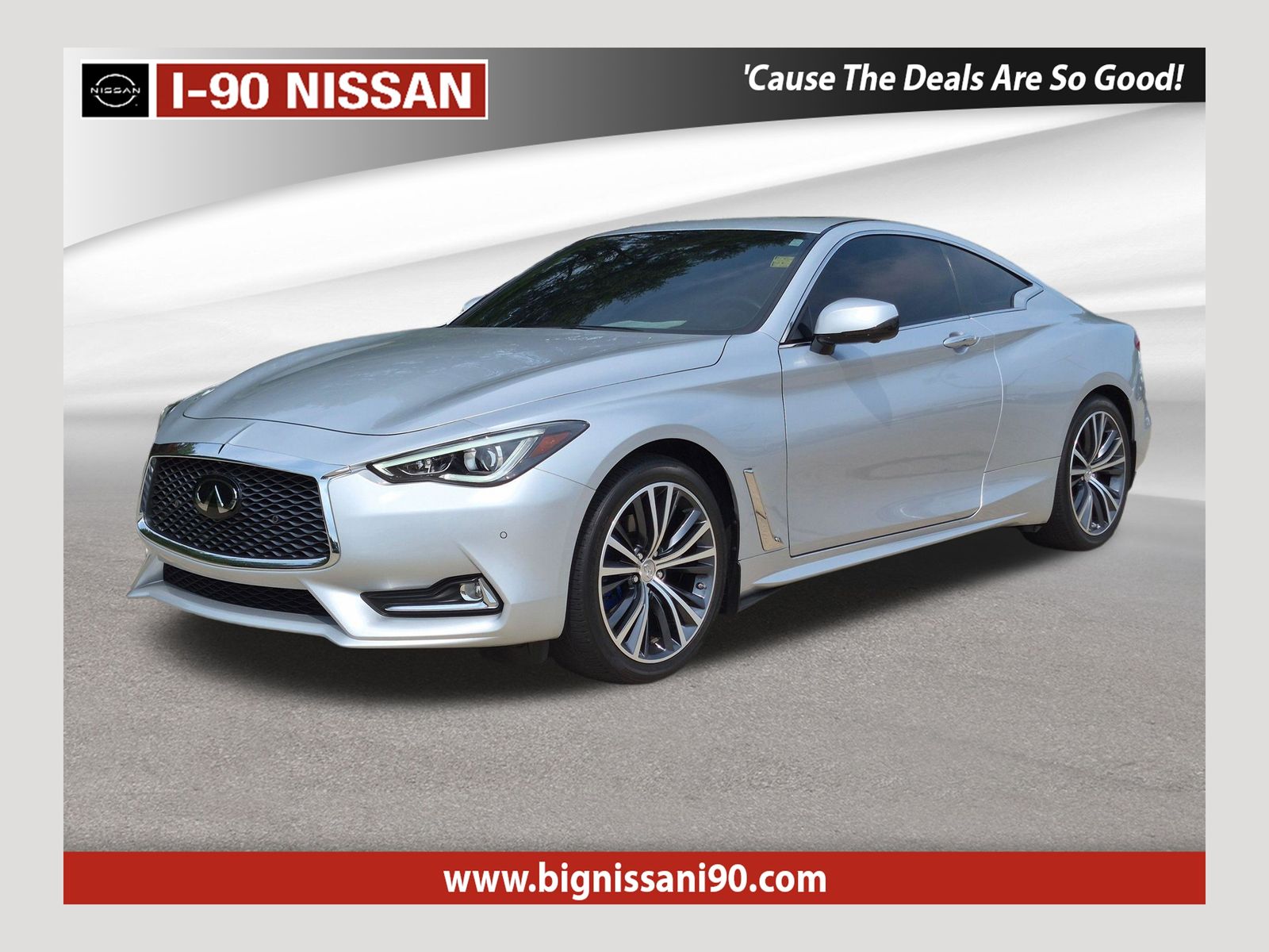 Gray (Liquid Platinum) 2019 INFINITI Q60 Coupe All-Wheel Drive 7-Speed Automatic