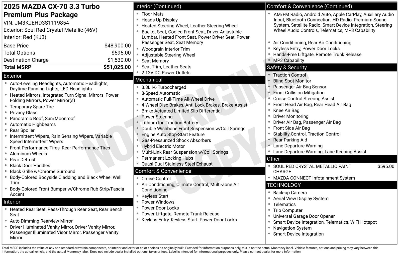 Used Car 2025 Mazda Cx-70  Wagon 4 Dr. 3.3 Turbo Premium Plus All Wheel Drive For Sale Under $50,000 In Austin, Texas