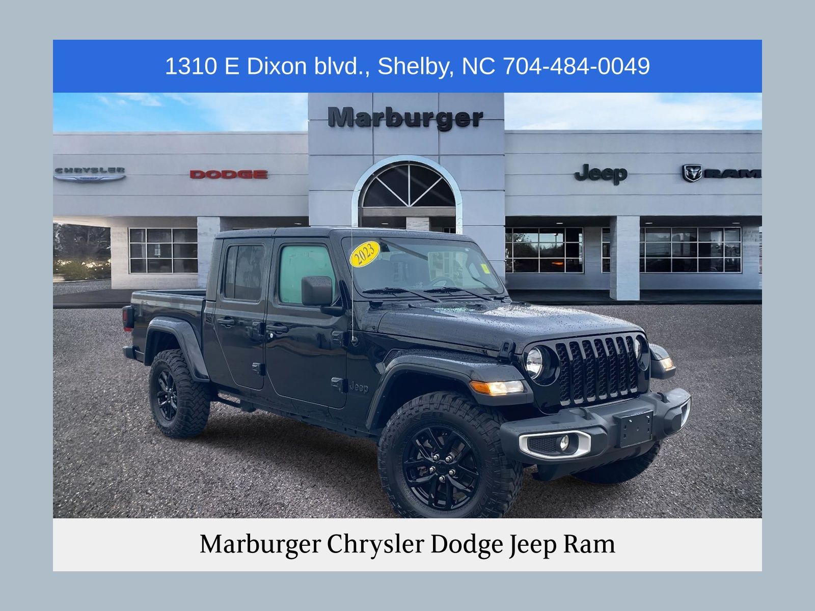 Black Clearcoat 2023 Jeep Gladiator Sport S Crew Cab 4WD Pickup Truck Four-Wheel Drive 8-Speed Automatic