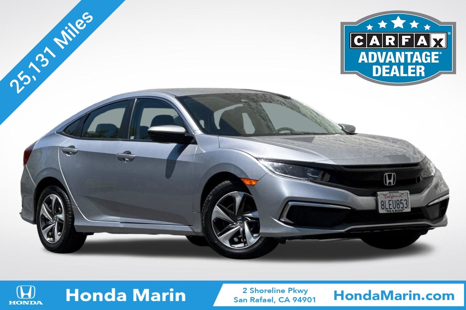 Lunar Silver Metallic 2019 Honda Civic LX FWD Sedan Front-Wheel Drive Continuously Variable Transmission