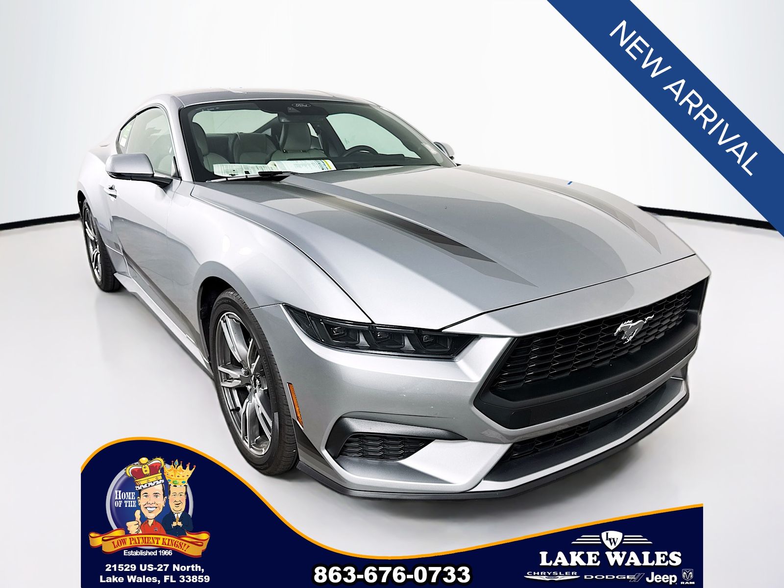 Silver Metallic 2025 Ford Mustang EcoBoost Premium Fastback RWD Coupe Rear-Wheel Drive Automatic