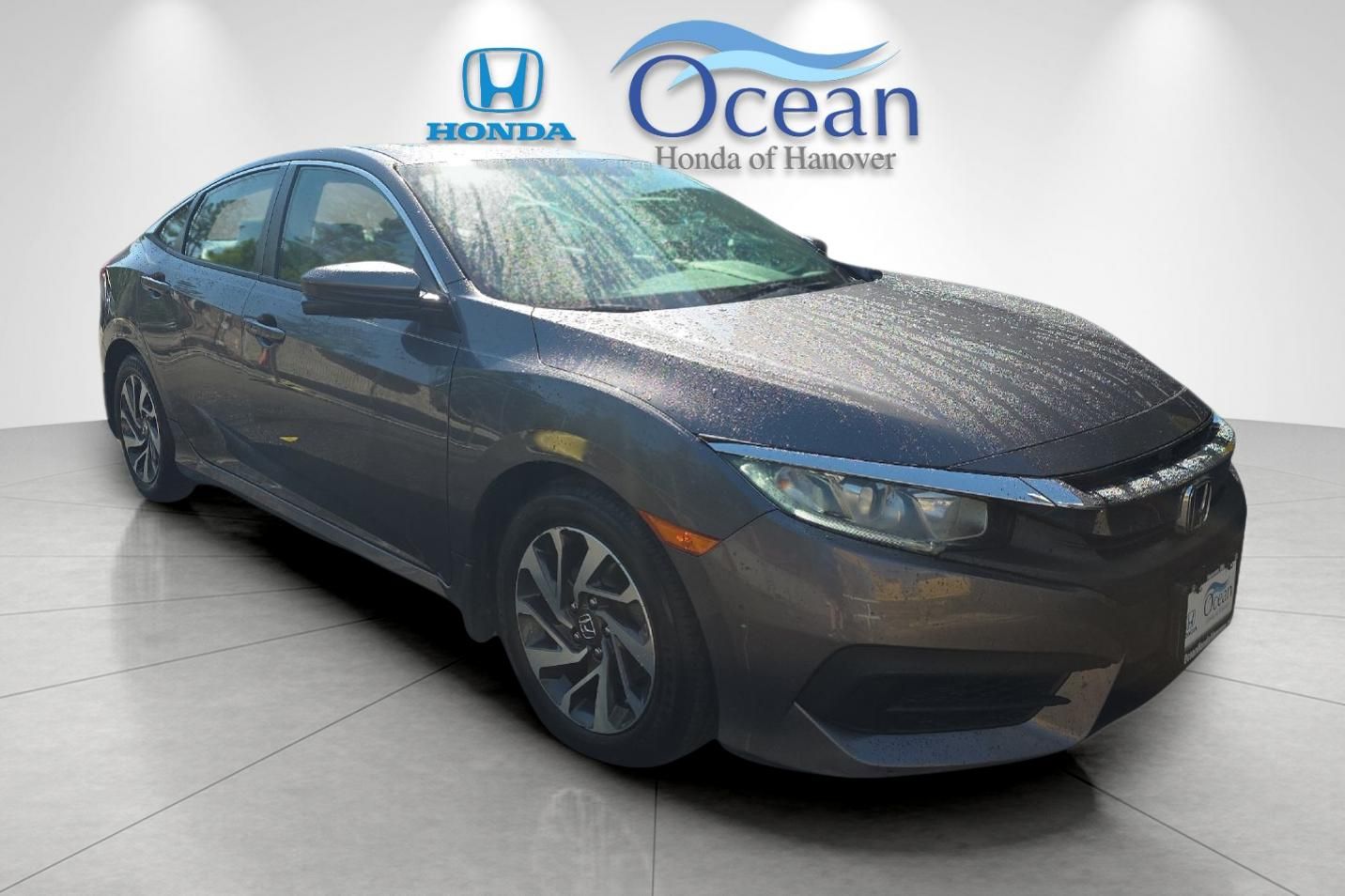 Gray (Modern Steel Metallic) 2016 Honda Civic EX Sedan Front-Wheel Drive Continuously Variable Transmission