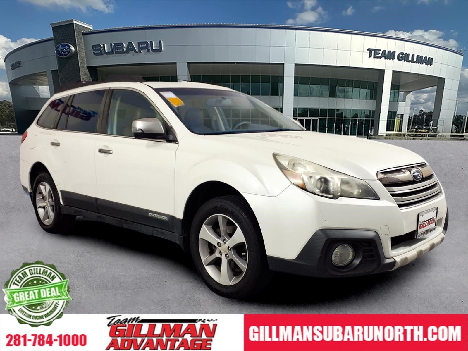 Satin White Pearl 2013 Subaru Outback 2.5i Limited Wagon All-Wheel Drive Continuously Variable Transmission
