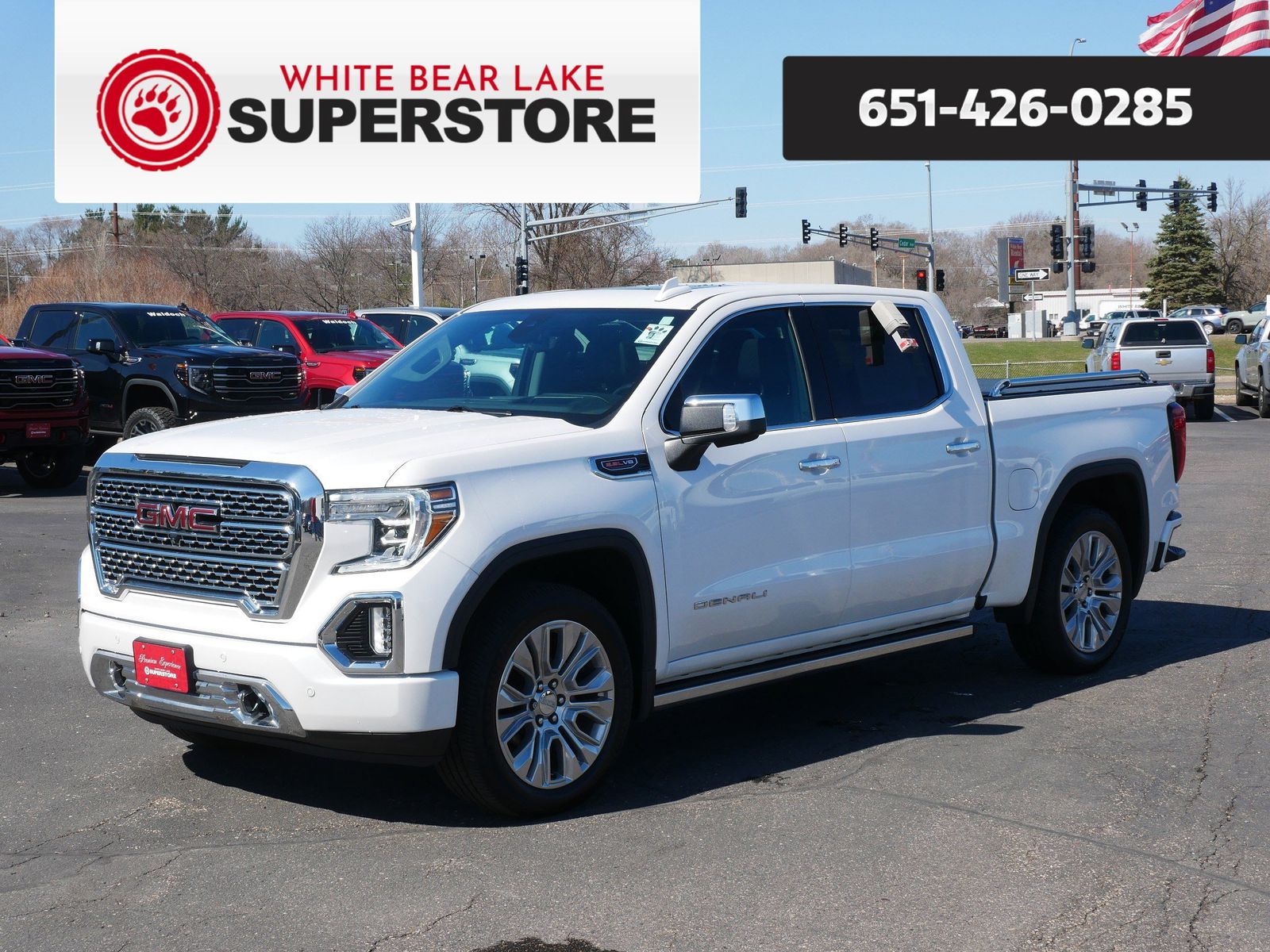 White Frost 2021 GMC Sierra 1500 Denali Crew Cab 4WD Pickup Truck Four-Wheel Drive Automatic