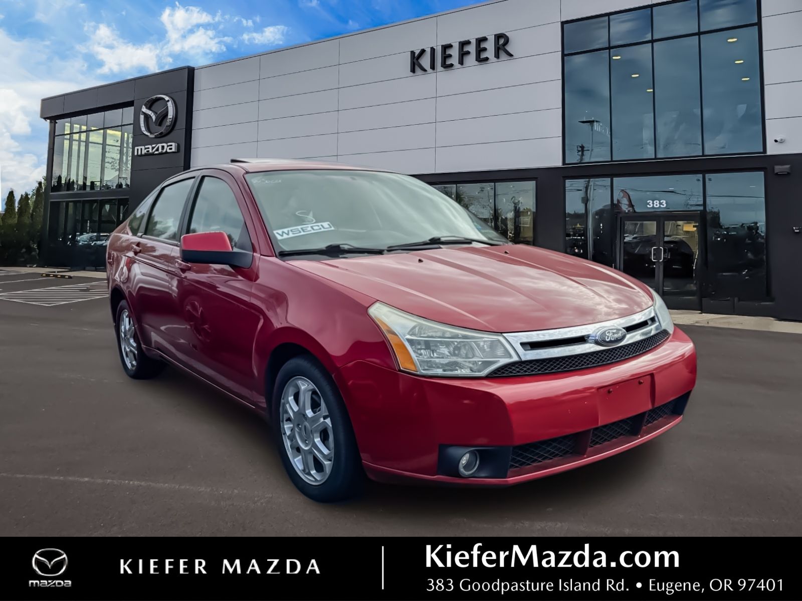 Red 2009 Ford Focus Sedan Front-Wheel Drive