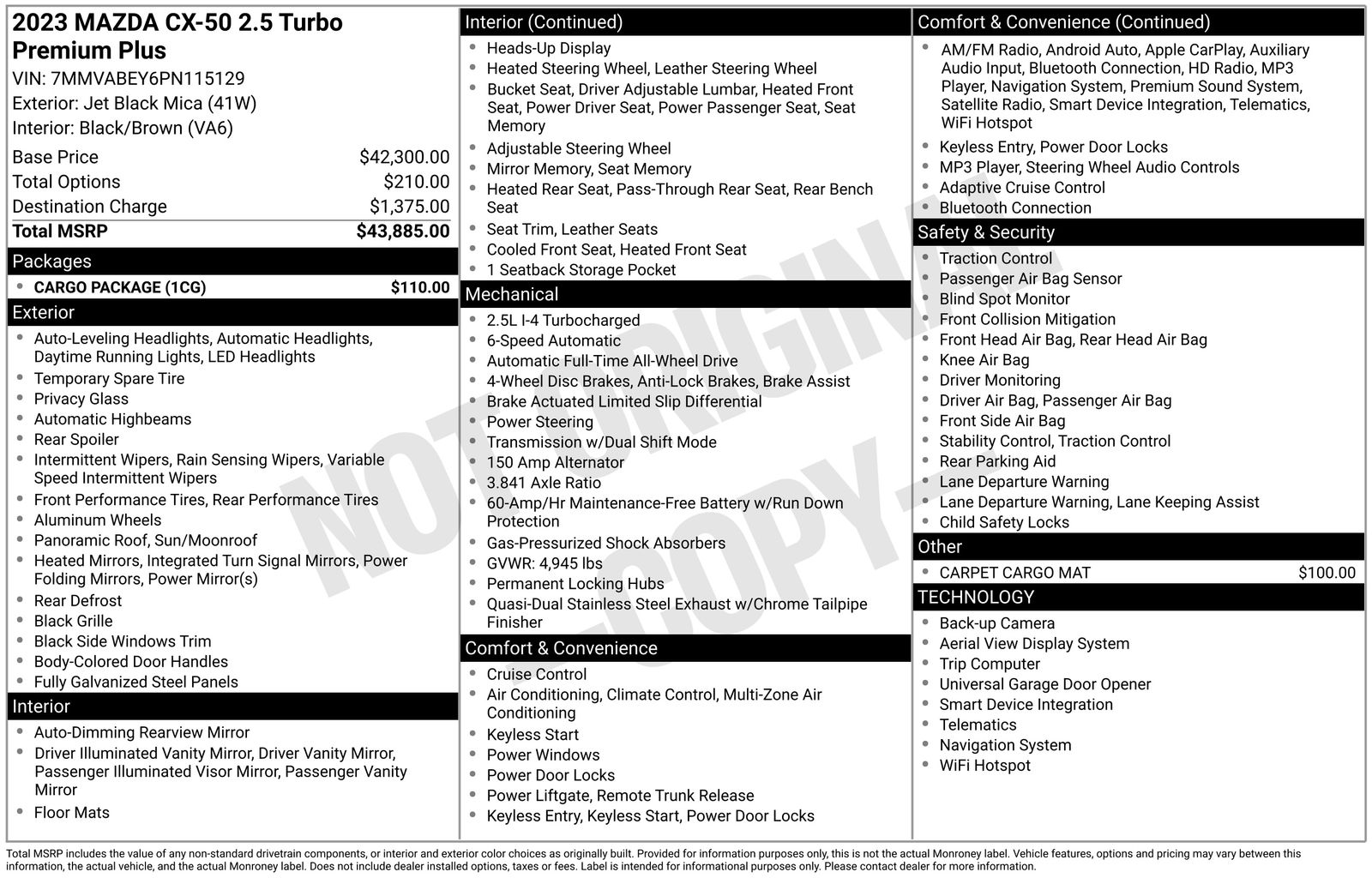 Used Car 2023 Mazda Cx-50  2.5 Turbo Premium Plus Package For Sale Under $30,000 In Austin, Texas