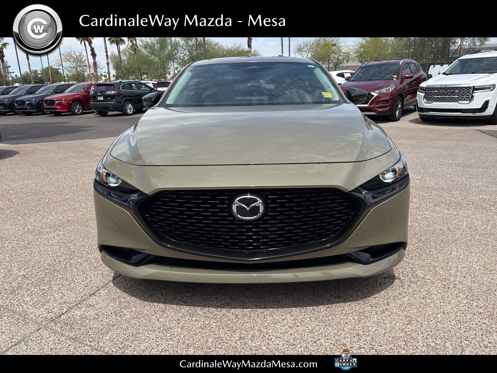 Sand Metallic 2024 Mazda MAZDA3 2.5 Carbon Turbo AWD Sedan All-Wheel Drive 6-Speed Automatic