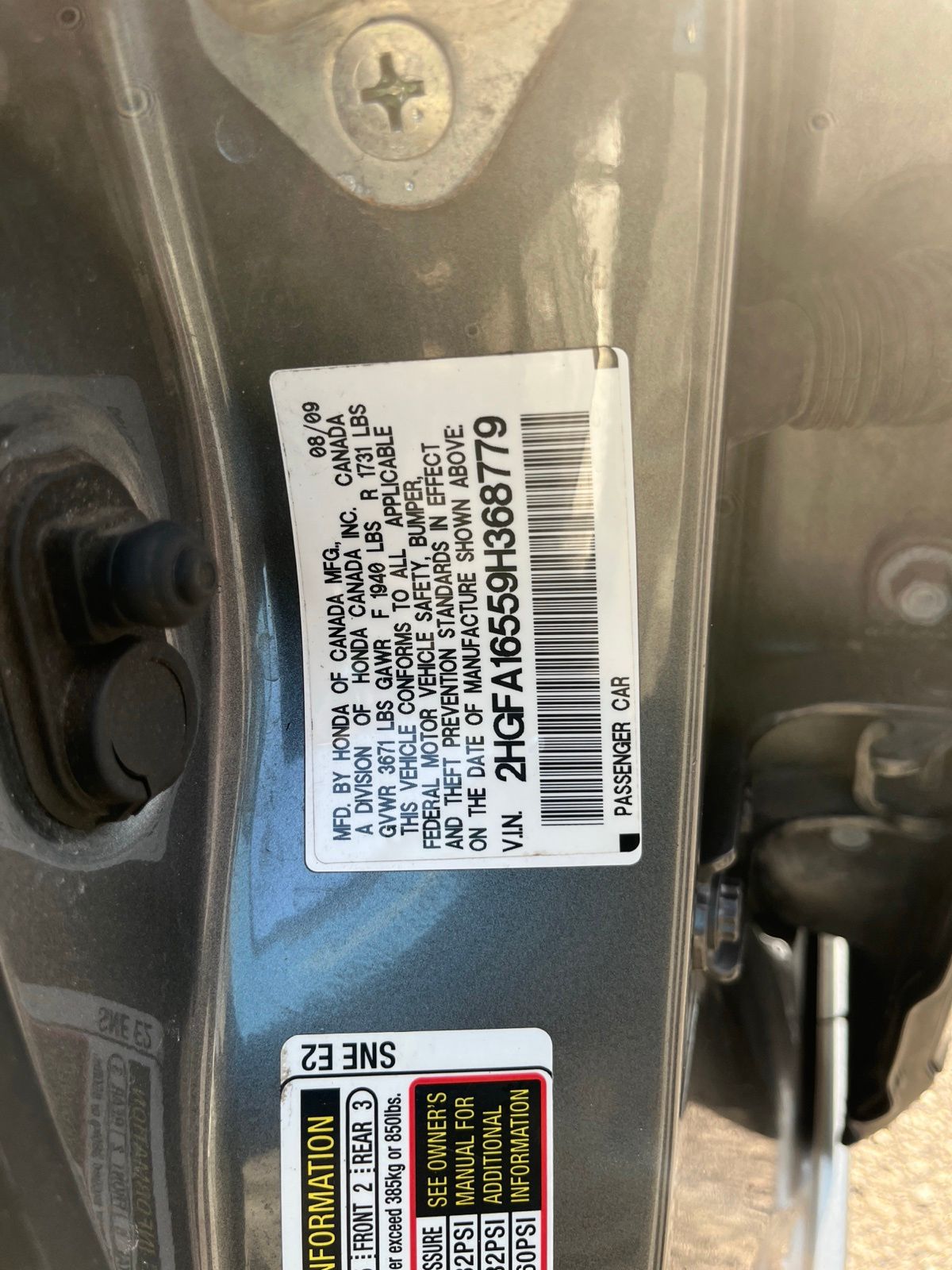 Used Car 2009 Honda Civic  Lx For Sale Under $10,000 In Austin, Texas