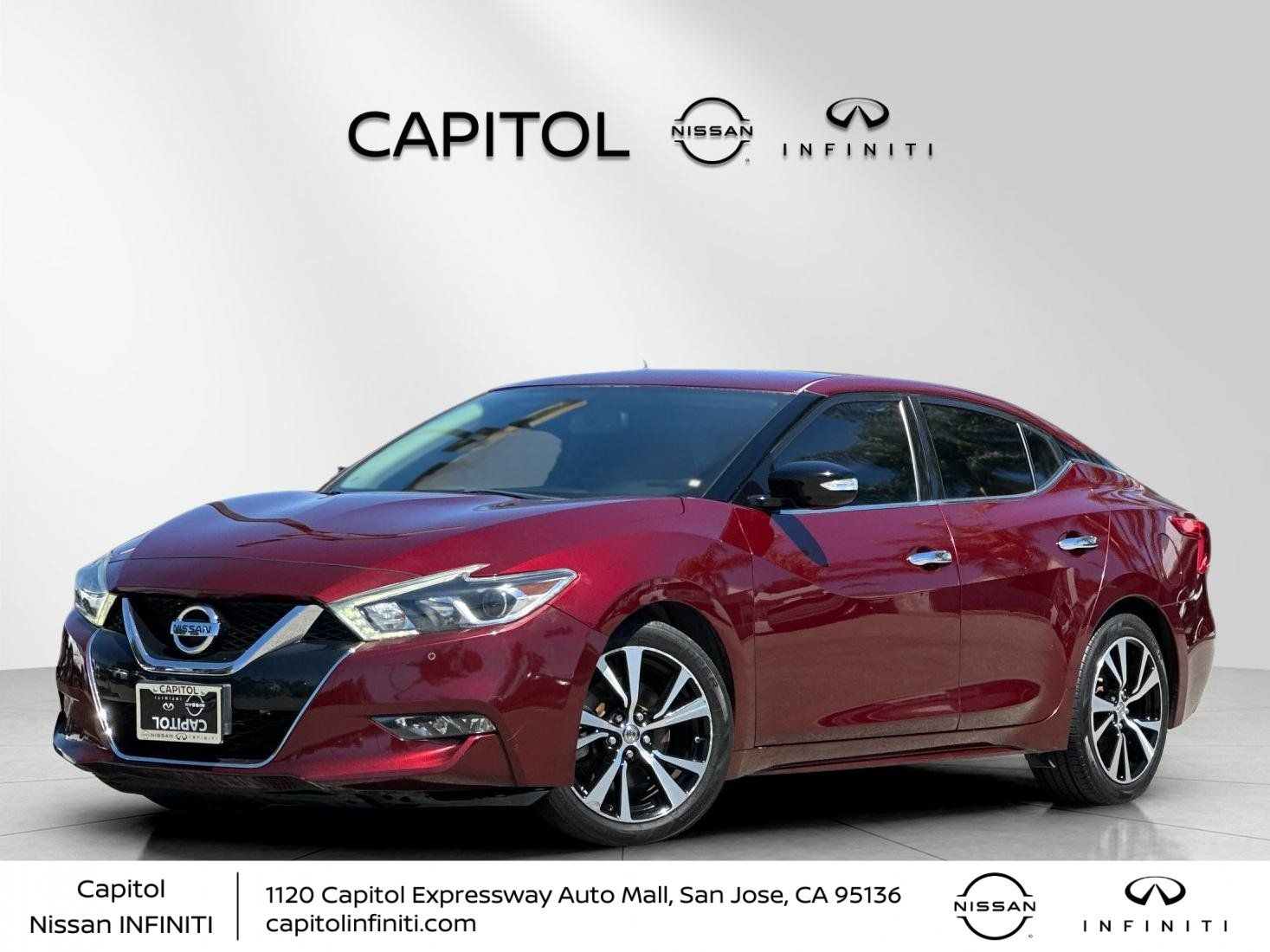 Carnelian Red 2018 Nissan Maxima Sedan Front-Wheel Drive Continuously Variable Transmission