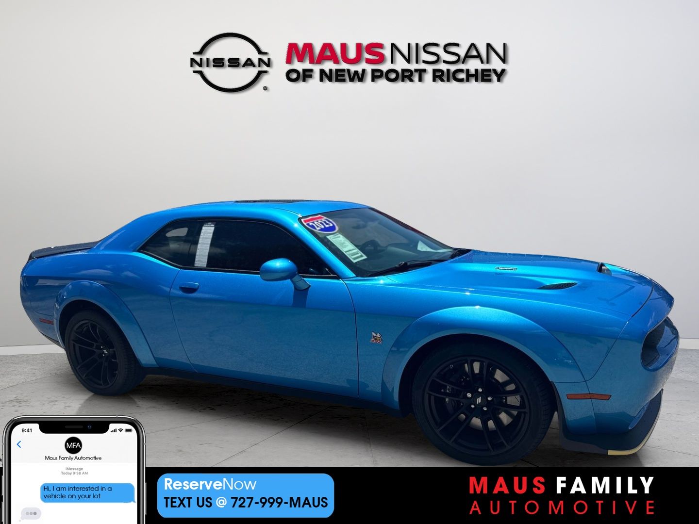 B5 Blue Pearlcoat 2023 Dodge Challenger Coupe Rear-Wheel Drive 8-Speed Automatic