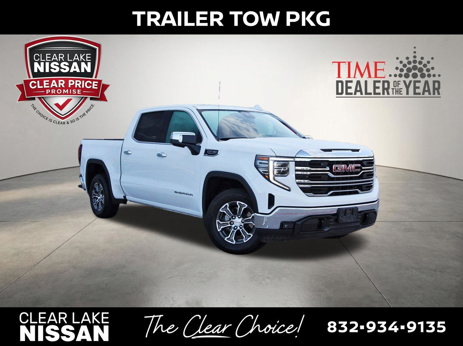 Summit White 2025 GMC Sierra 1500 SLT Crew Cab RWD Pickup Truck 4X2 Automatic