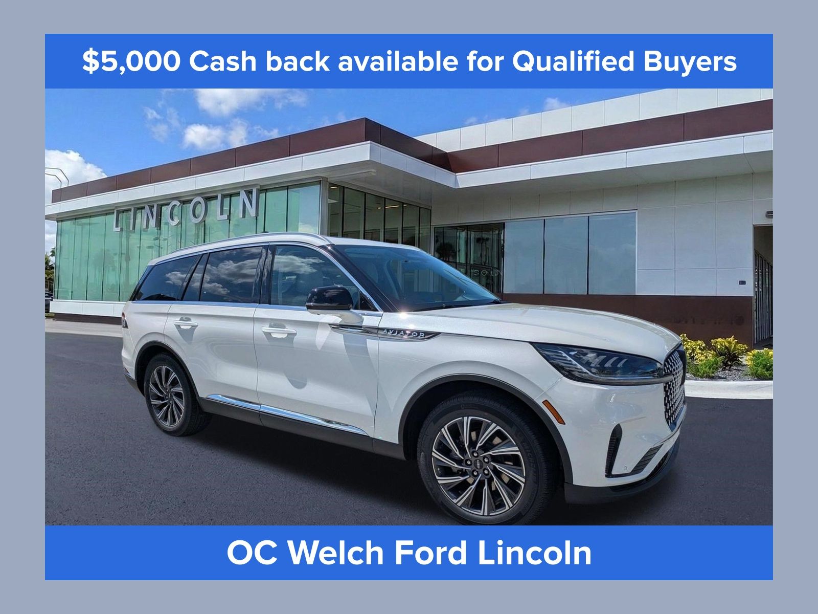 White Metallic 2026 Lincoln Aviator SUV / Crossover Rear-Wheel Drive Automatic