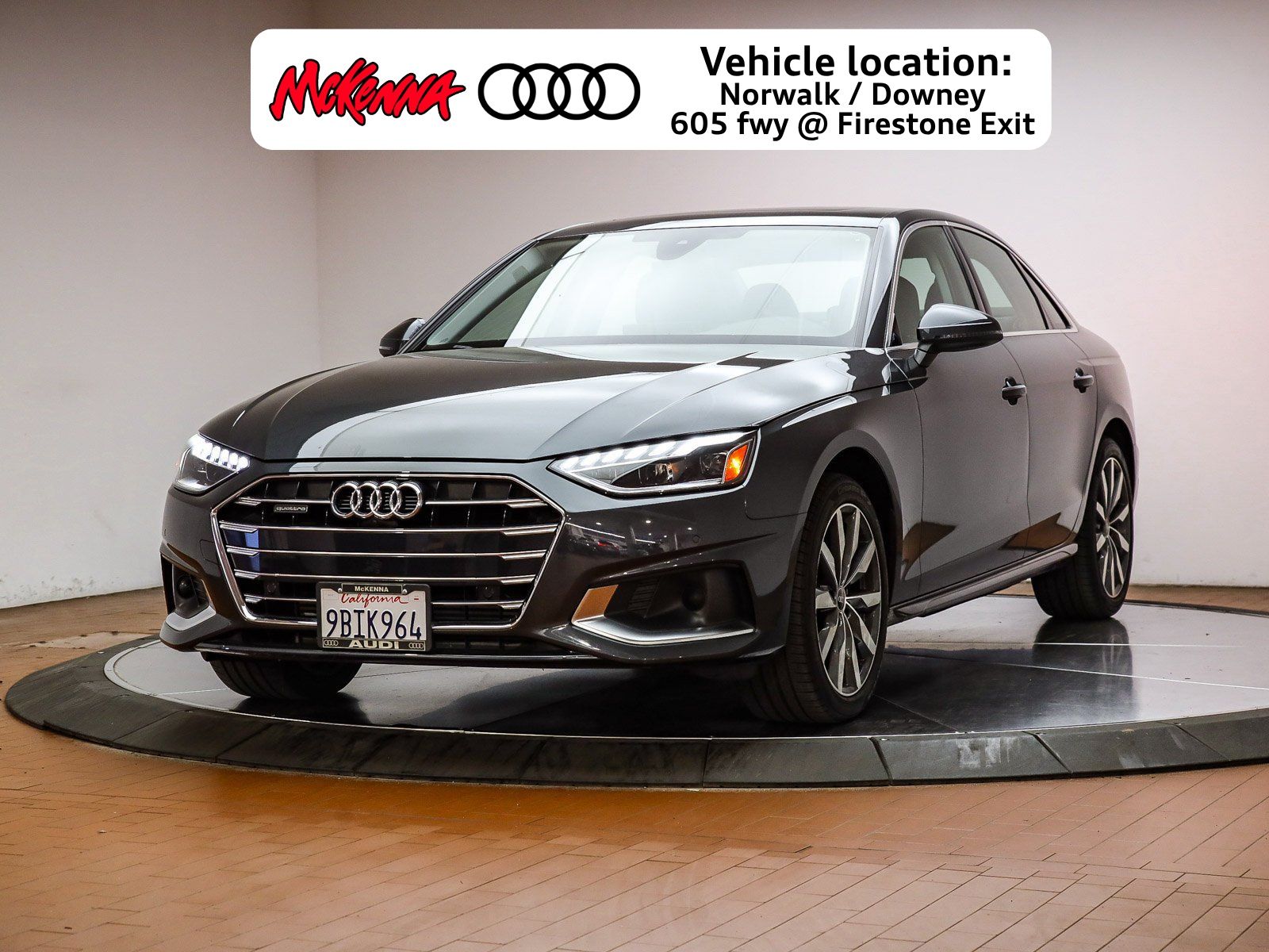 Gray Metallic 2022 Audi A4 Sedan All-Wheel Drive 7-Speed Automatic