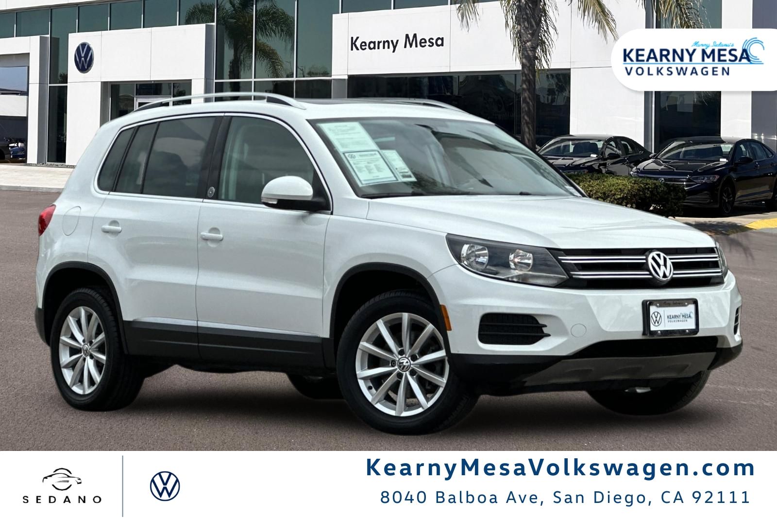 Pure White 2017 Volkswagen Tiguan Wolfsburg SUV / Crossover Front-Wheel Drive 6-Speed Automatic