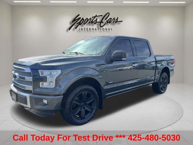 Gray (Magnetic Metallic) 2015 Ford F-150 Platinum SuperCrew 4WD Pickup Truck Four-Wheel Drive 6-Speed Automatic