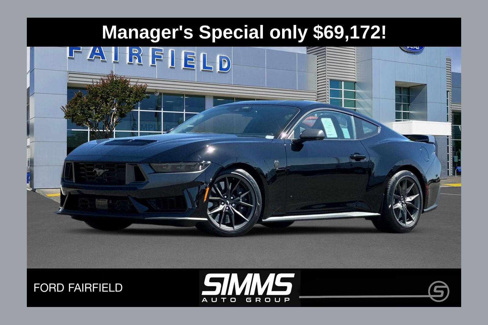 Shadow Black 2025 Ford Mustang Dark Horse Fastback RWD Coupe Rear-Wheel Drive Automatic