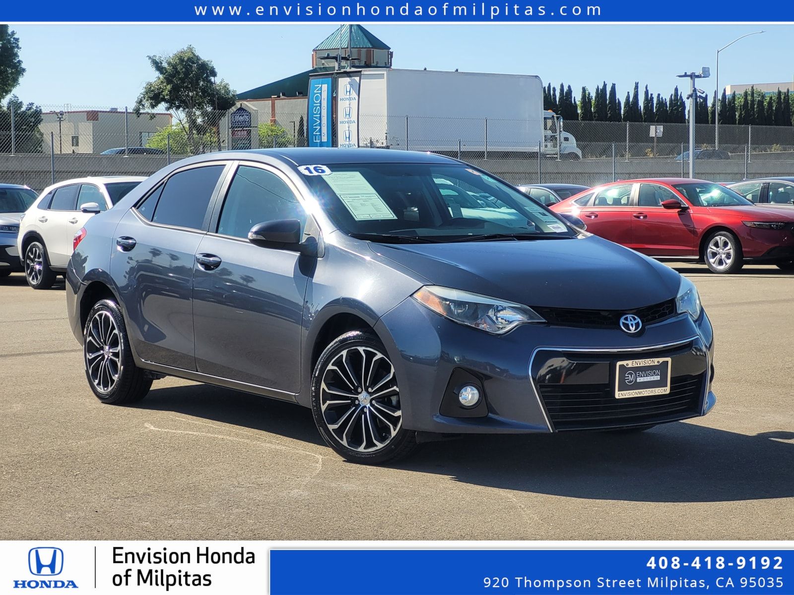 Slate Metallic 2016 Toyota Corolla S Plus Sedan Front-Wheel Drive Continuously Variable Transmission