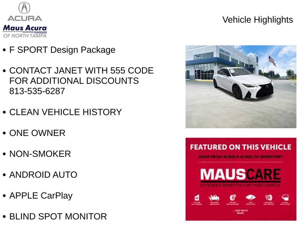 Used 2024 Lexus IS 350 F SPORT Design 4D Sedan