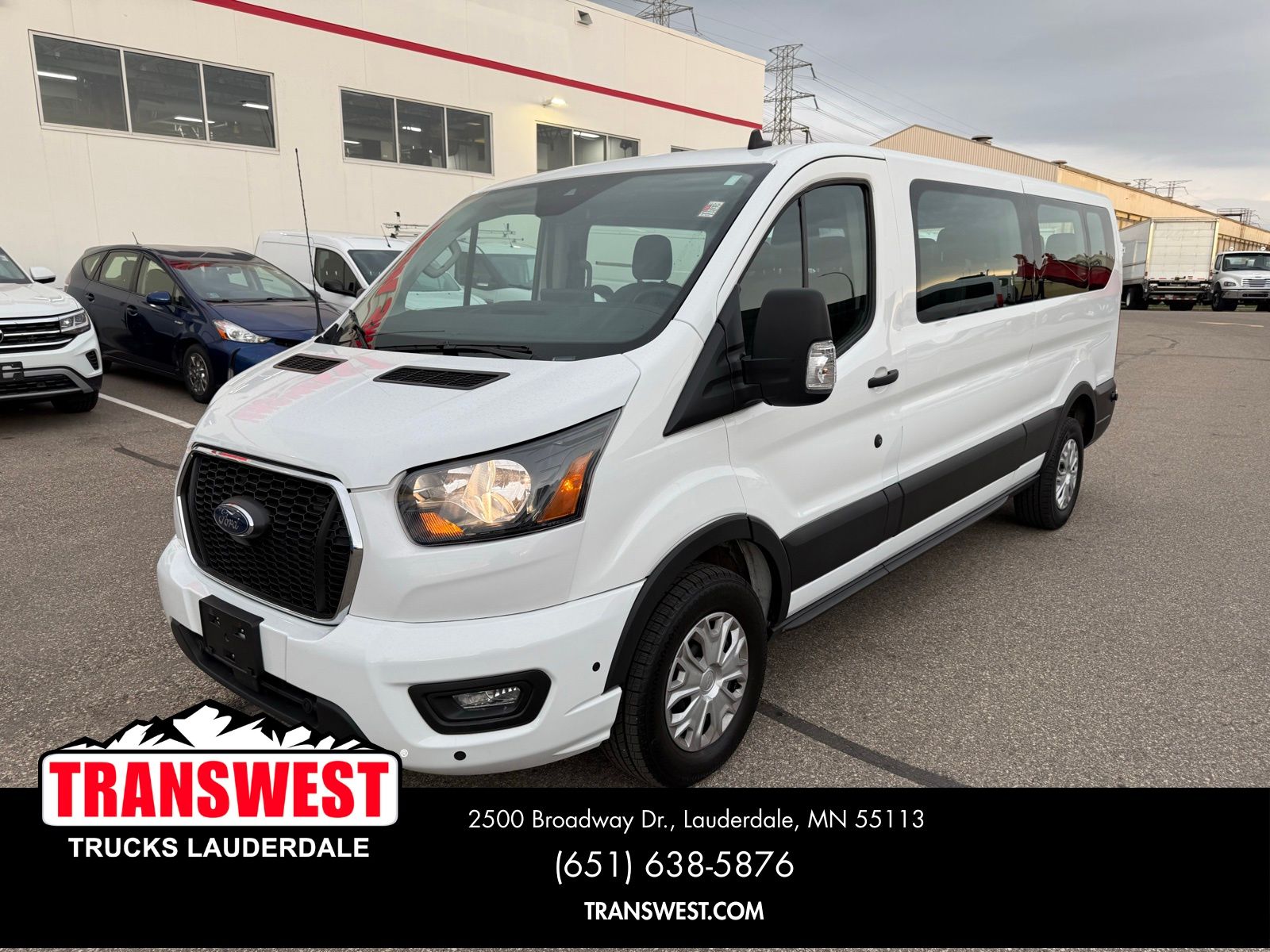 Oxford White 2024 Ford Transit Passenger 350 XLT Low Roof LB RWD Van Rear-Wheel Drive