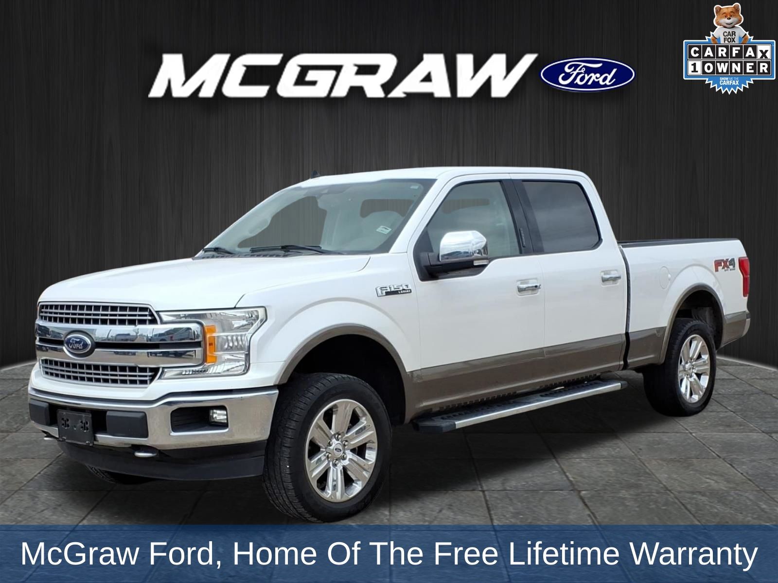 White Platinum 2019 Ford F-150 Lariat SuperCrew LB 4WD Pickup Truck Four-Wheel Drive Automatic
