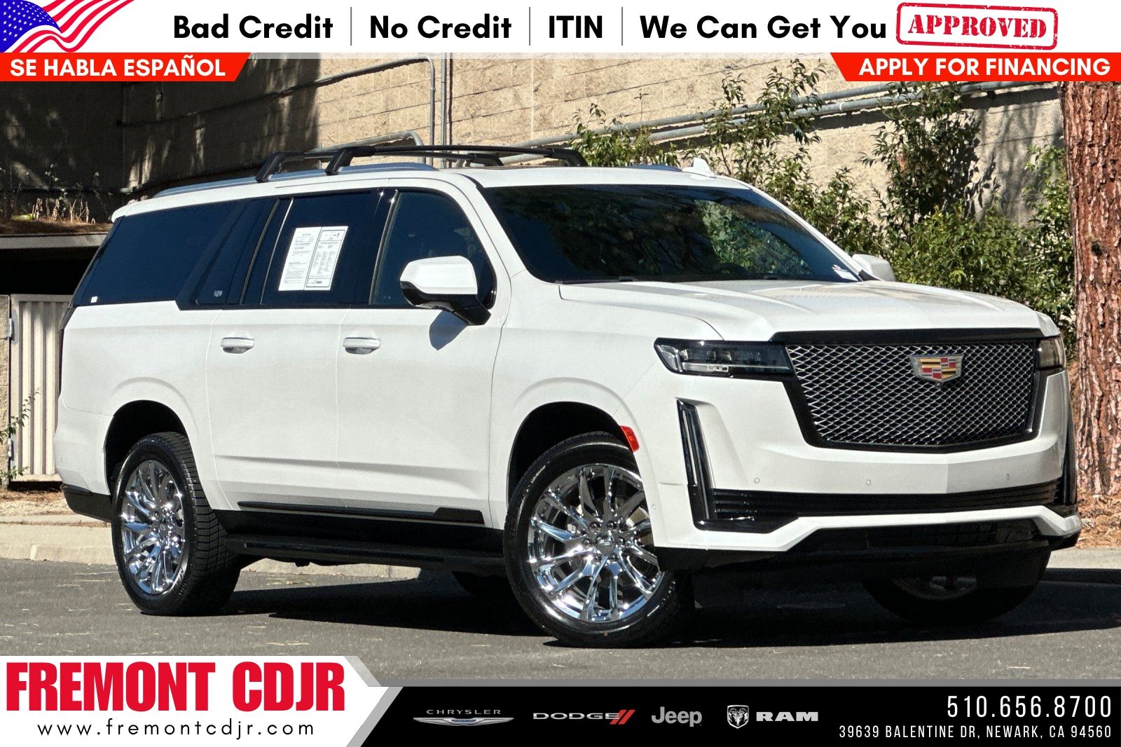 Crystal White Tricoat 2023 Cadillac Escalade ESV SUV / Crossover Four-Wheel Drive 10-Speed Automatic